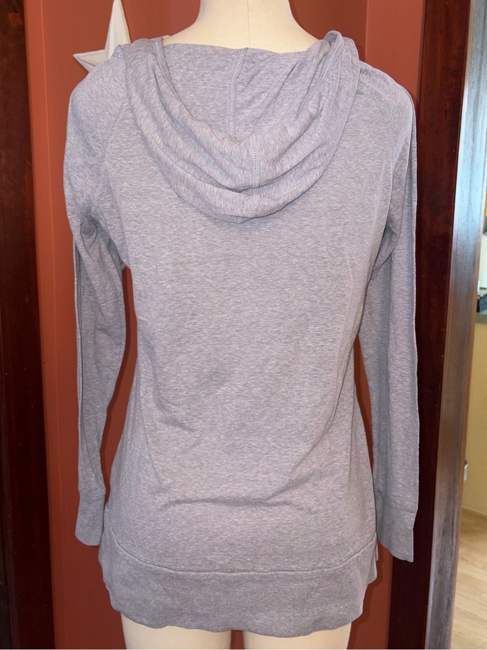 Mossimo Supply Co. vintage,Y2K Light Gray V-Neck Hooded Pullover - Picture 5 of 6
